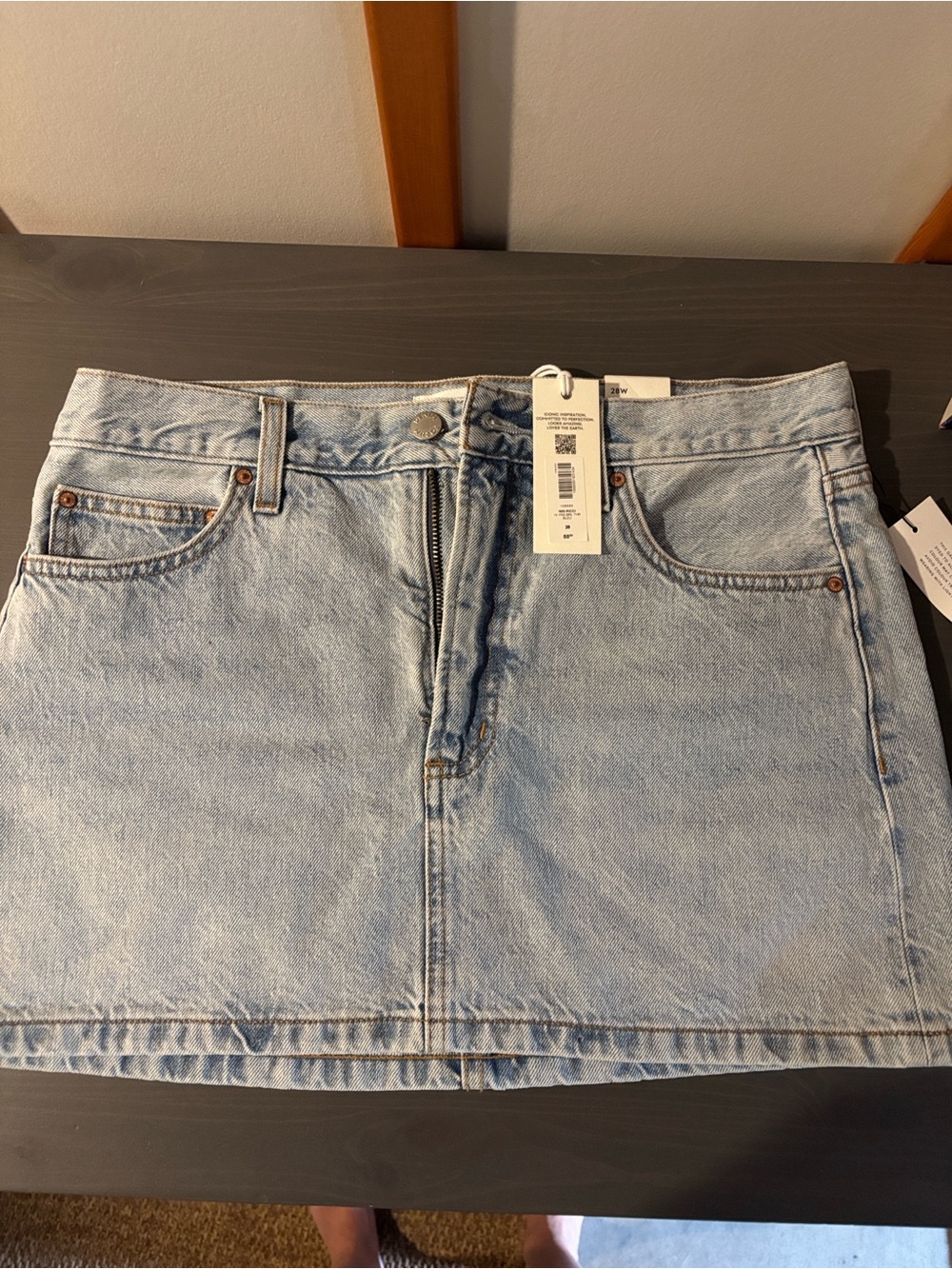 Aritzia Light Blue Denim Mini Skirt